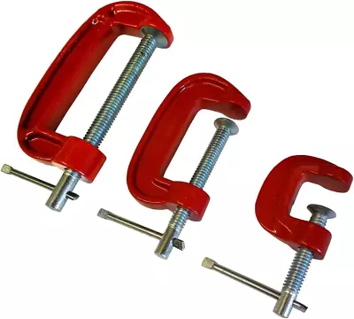 3Pc Mini G Clamp Set 25mm/50mm/75mm Wood Metal Work • £10.23