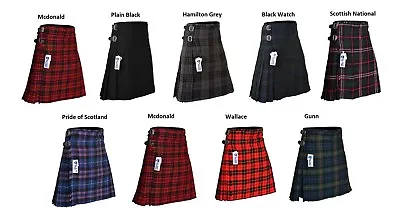 Men's 8 Yard Deluxe Scottish Tartan Kilt Highland Wedding Kilt 9 Tartans • $29.99