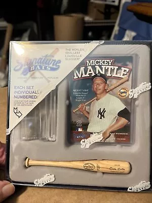 Mickey Mantle Ltd Edit Signature Bat. Card No’d Mini 4” Bat With Auto Engraved • $24.95