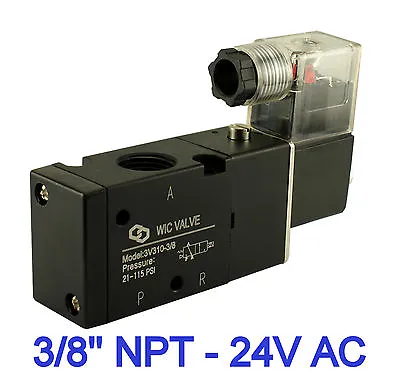 $35.99 • Buy 3/8  Inch 3 Way Air Directional Control Electric Solenoid Valve 24V AC 