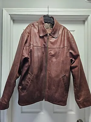 Men's Marlboro Classics Leather Jacket Size XXL ~ Brown ~ NICE • $200