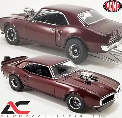 $134.99 • Buy Acme A1805216 1:18 1968 Pontiac Firebird (drag Outlaws) Maroon Metallic
