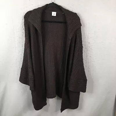 Cabi Cardigan Womens Medium Brown Drapey Oversized Batwing Sweater Cape Open • $19.78