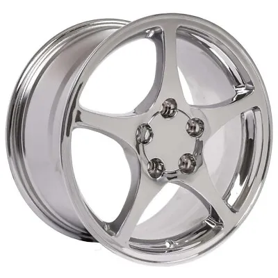 C5 CORVETTE 5-SPOKE WHEEL For C4-C5 1988-2004 CHROME Single 18x9.5” Rim • $345