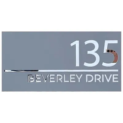 Door Sign House Numbers Laser Cut Anthracite Custom House Numbers Address Plaque • £13