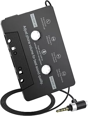 Car Cassette Aux Adapter With Microphone  Cable Audio Cassette Tape Adapter • $7.99