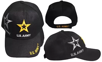 U.S. Army Gold Star W/ Grey Shadow Black Embroidered Cap Hat CAP501S - Licensed • $12.88