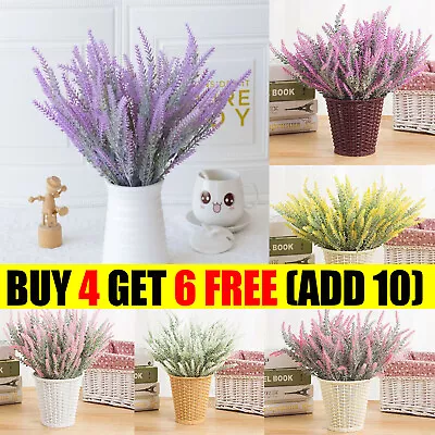 Artificial Fake Lavender Heather Spray Stems Floral Flower Bouquet Wedding Decor • £2.99