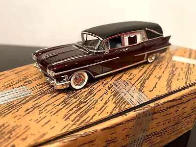 Motor City USA Models 1958 Cadillac Landau Hearse 1/43 MC-82 Maroon Sunset Coach • $2899.90