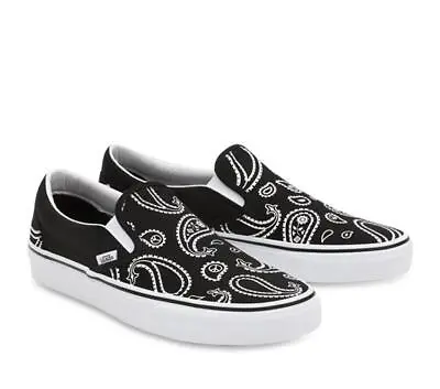 Vans Men's Classic Slip-On Shoes Sneaker Casual Peace Paisley - Black/True White • $103