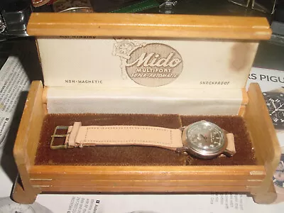 Vintage WW2 MIDO Multifort Super Automatic  ROYAL MARINES  14k & SS Mens Watch • $550