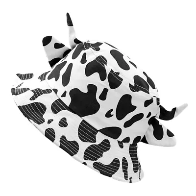 White Cotton Cow Bucket Hat Women's Girls Summer Outfits Cute • £11.99