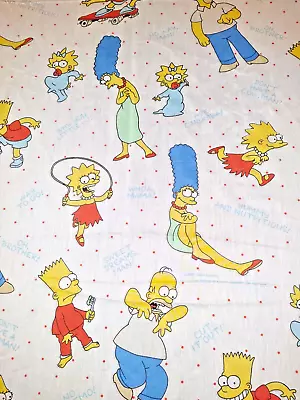 Vintage 90's THE SIMPSONS Twin FLAT Bed SHEET Fabric • $24.99