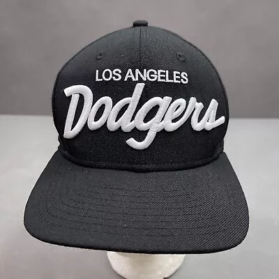 Los Angeles Dodgers Hat Cap Mens Snapback Black Modern Vintage Script Baseball • $29.95