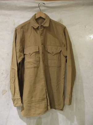 $15.99 • Buy Ww2 Wwii Us U.s. Marine Corps Usmc Em Enlisted Man's Mustard Flannel Wool Shirt