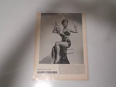 Carmen Miranda - Usa Actress - A Page Pin Up Clipping - 1972 • $4.96