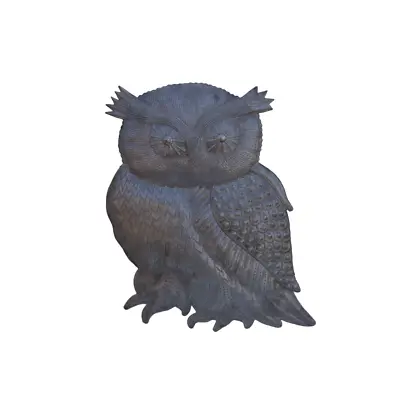Handcrafted Haitian Metal Art Floral Eye Owl Wise Garden Owl Figurine Eco • $39