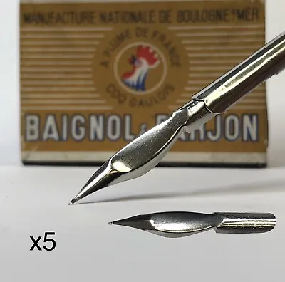 X5 Vintage Baignol & Farjon 6134 Pen Nibs For Dip Pen Calligraphy • $7