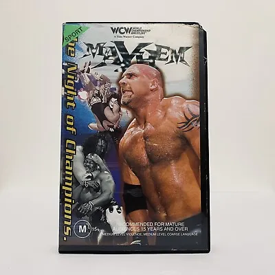 WCW Mayhem (VHS 1999) WCW WWE WWF Wrestling Ex Rental VHS Video Tape Super Rare • $117