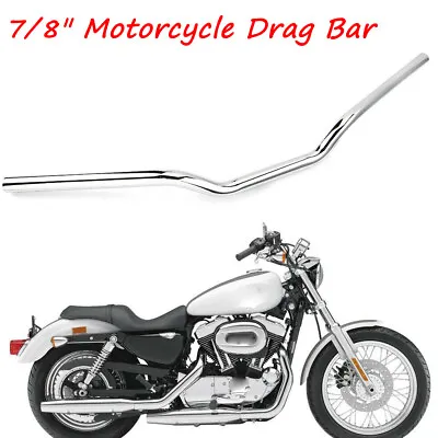 7/8  Motorcycle Euro Bars Handlebars 22mm Chrome For Harley Honda Suzuki Yamaha • $25.99