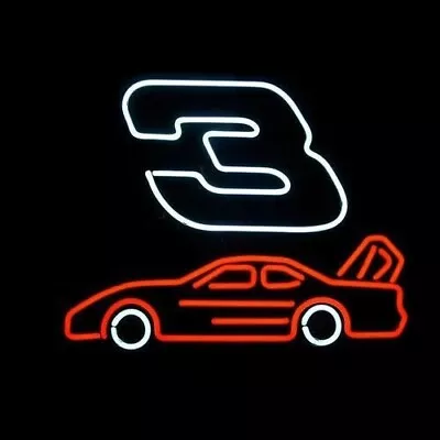 10  Vivid Nascar #3 Racing Car LED Neon Sign Light Lamp Bar Bright Decor • $99.99