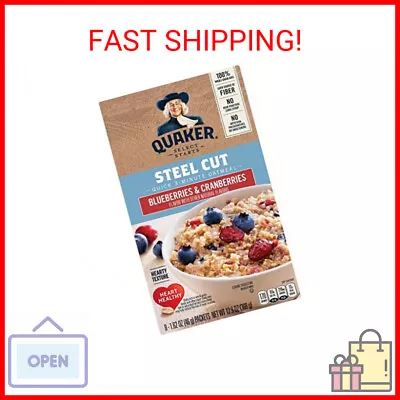 Quaker Instant Steel Cut Oatmeal Cranberries And Blueberries 8 Ct • $10.61