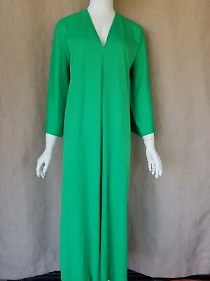 70's HALSTON IV Womens Vintage Dress Caftan Summer Green OSFA Poly Pullover  • $500