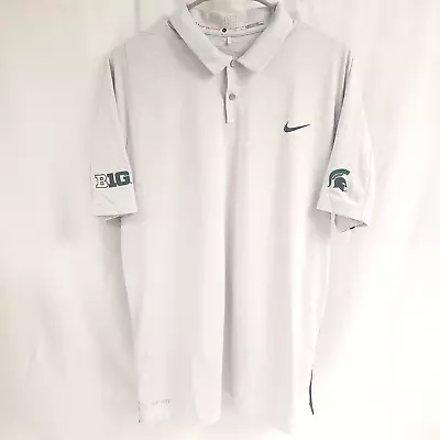 Tiger Woods Collection Nike Dri-Fit Polo Golf Shirt Michigan State Gray Large • $24.99