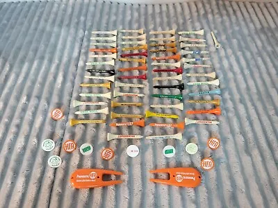 50+ Lot Of Vtg Wood Golf Tees Advertising Tees Divot Tools Ball Markers Titleist • $19.99