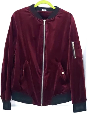 £15 • Buy NWOT Faux Velvet * Mulberry * Casual Bomber Jacket * Size 22-24