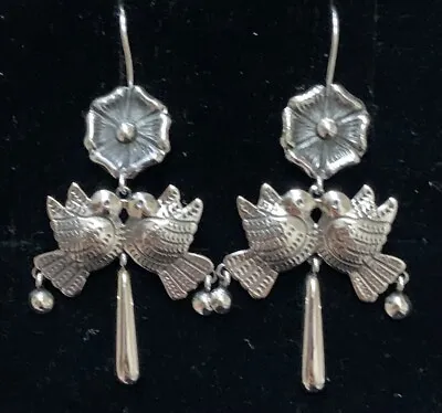 Mexican Sterling Silver Love Bird Frida Earrings • $64