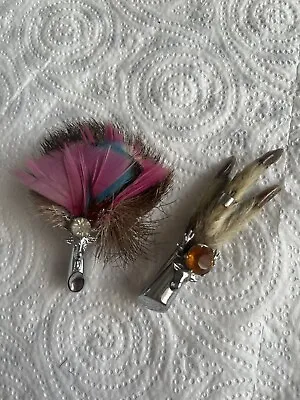 2 Signed Mizpah Brooches 1 Claw 1 Feathers  • £8