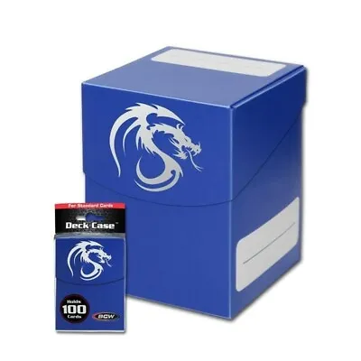 BCW Large Deck Box Case Gaming Card Holder MTG YuGiOh Storage + 1 Divider Blue • $7.03