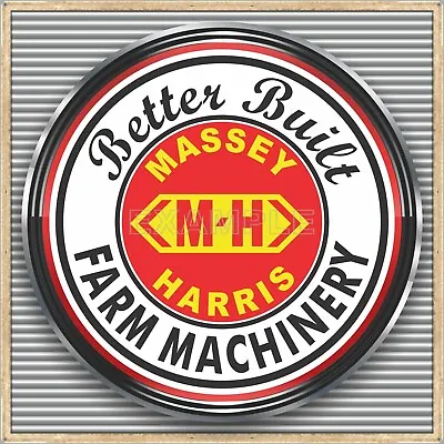 Massey Harris Tractors Sign Remake Square Aluminum Size Option Up To 36  X 36  • $60.45