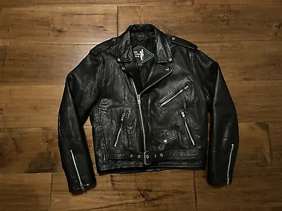 Vintage Mr. Motorcycle Black Leather Moto Biker Riding Jacket - Men's Size 40 • $244.99