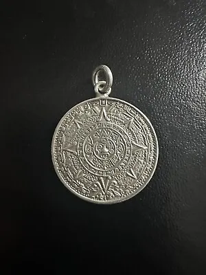 925 Sterling Silver Maya Azteca Calendar Mexico Pendant Beautiful • $20