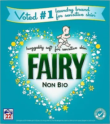 Fairy Powder Non Bio. 1.43Kg 22 Wash Sensitive Skin • £11.99