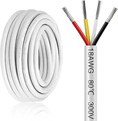 20FT 18 Gauge Wire 4 Conductor 18AWG Electrical Wire 18/4 Oxygen Free Stranded • $27.88