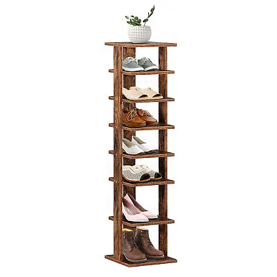 7-Tier Vertical Shoe Shelf Tall Shoe Rack Shoe Storage Stand For Narrow Closet • £26.99