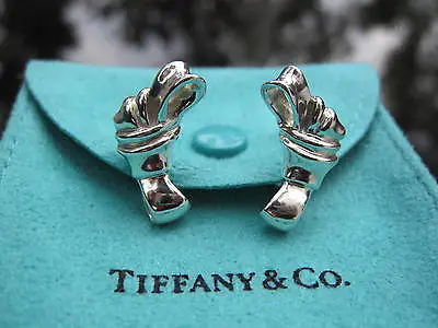 $478.99 • Buy Tiffany & Co Silver Knotted Bow Ribbon Earrings