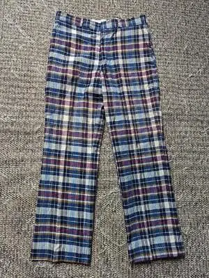 Vintage INDIA MADRAS Slacks 34x32 Pants PLAID Lightweight Cotton PREPPY Golf • $68.95