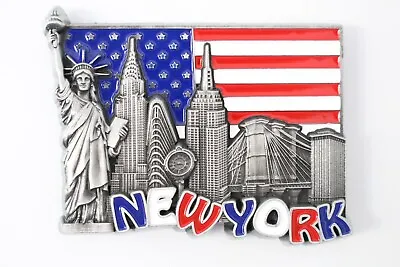 3D - NEW YORK - USA - Metal Fridge Magnet Kitchen Decor Holiday Souvenir Gift • £4.49