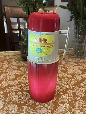 Vintage 70s Wide Mouth Thermos Model #6402 One Quart Size • $17