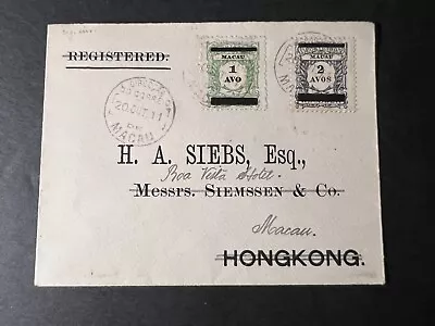 1911 Macau Overprint Cover To Hong Kong Readdressed • $315