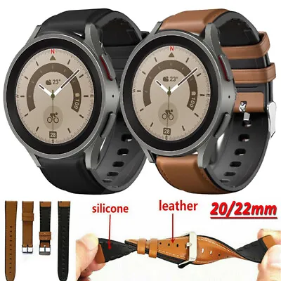 TPU+Leather Strap Band For Samsung Galaxy Watch 5 Pro 4 Classic Active 2 40/44mm • $14.40