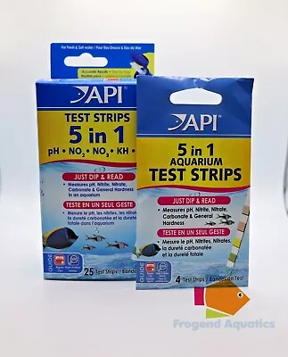 API Test Kit Strips Freshwater Saltwater Marine Aquarium 5 In 1 Dip Test Strips • £5