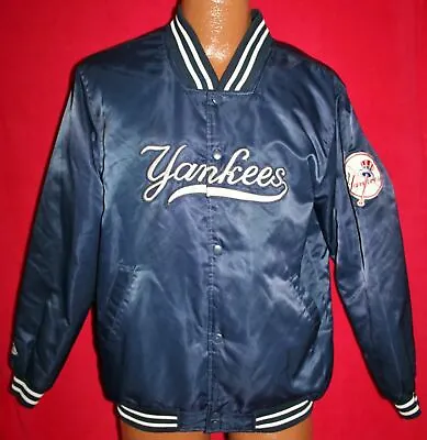 NEW YORK YANKEES MLB Majestic Nylon Satin JACKET With Sleeve Logo WOMENS XL NY • £67.47