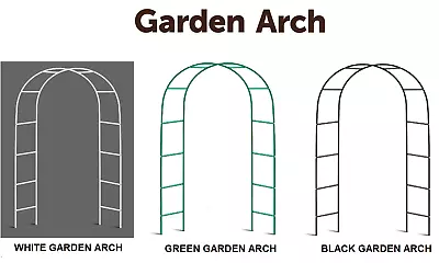 2m Garden Arch Trellis Arched Metal Frame Climbing Plant Archway New • £11.75