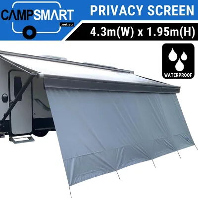 4.3m Waterproof Caravan Privacy Screen Lightweight Annexe Wall 4 Roll Out Awning • $114.95