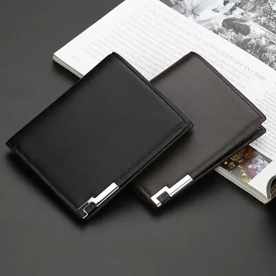 Men's Short Bifold Clutch Leather Wallet Thin Photo Holder Card Pack Fashion • $6.58